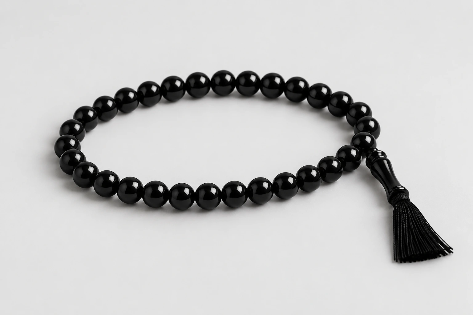 Tasbih · 33 grains — Noir, sans compteur électronique