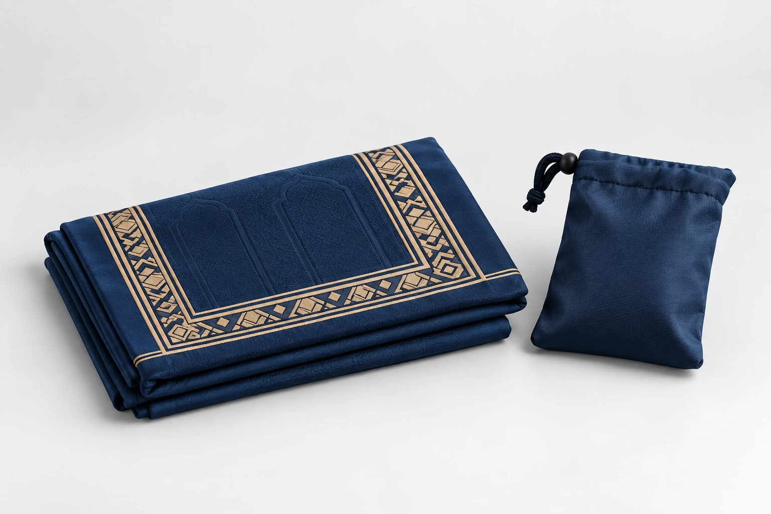 Tapis de prière de poche — Compact et pliable avec pochette